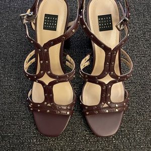 White House Black Market burgundy Polly Studded Sandala size 6.5 brand new